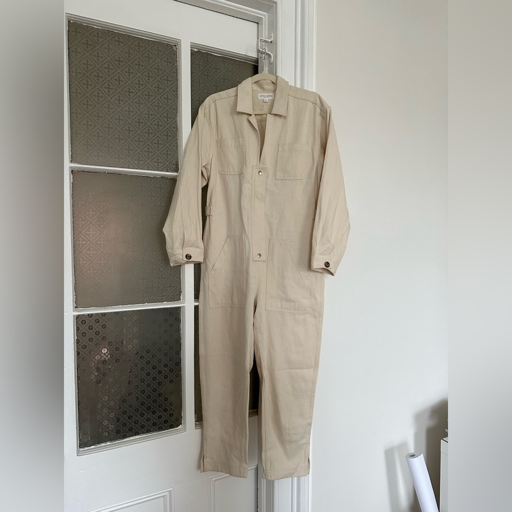 Beige Utility Jumpsuit
